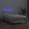 vidaXL Boxspringbett mit Matratze & LED Creme 100x200 cm Kunstleder