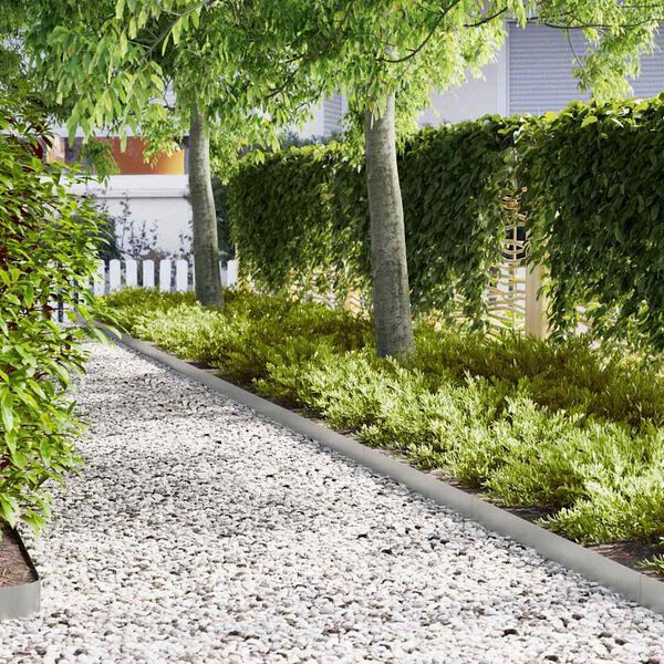 vidaXL Raseneinfassung 30 pcs Silber 100 x 0,05 x 20 cm