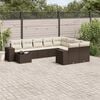 vidaXL 10-tlg. Garten-Sofagarnitur mit Kissen Braun Poly Rattan
