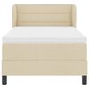 vidaXL Boxspringbett mit Matratze mit Kopfteil Creme 90 x 190 cm Stoff