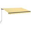 vidaXL Markise Manuell Einziehbar 350x250 cm Gelb und Wei&szlig;