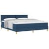 vidaXL Boxspringbett mit Kissen mit Kopfteil Blau 180 x 200 cm Stoff