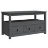 vidaXL Couchtisch Grau 102x49x55 cm Massivholz Kiefer