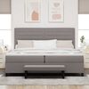 vidaXL Boxspringbett mit Matratze Taupe 200 x 200 cm Stoff