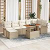 vidaXL Gartensofa-set mit Kissen 8 pcs Beige und Creme Poly-Rattan