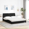 vidaXL Bett mit Matratze Schwarz 160x200 cm Stoff