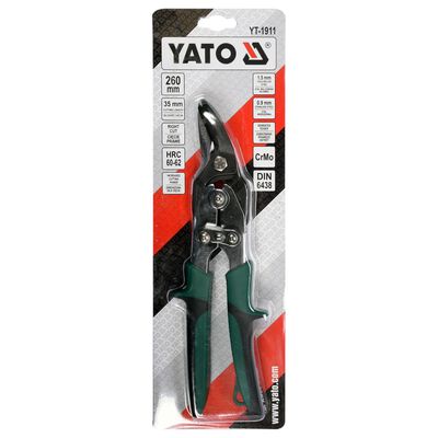 YATO Figur-Blechschere Rechts 260 mm Grün