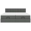 vidaXL Ottoman-Bett mit Matratzen & LEDs Dunkelgrau 160x200 cm Stoff