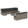vidaXL 11-tlg. Garten-Sofagarnitur mit Kissen Grau Poly Rattan