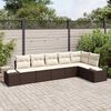 vidaXL Gartensofa-set mit Kissen 6 pcs Braun und Creme Poly-Rattan