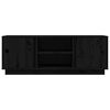 vidaXL TV-Schrank Schwarz 110x35x40,5 cm Massivholz Kiefer
