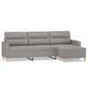 vidaXL 3-Sitzer-Sofa mit Hocker Hellgrau 210 cm Stoff