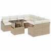 vidaXL Gartensofa-set mit Kissen 9 pcs Beige und Creme Poly-Rattan