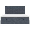 vidaXL Ottoman-Bett mit Matratzen & LEDs Dunkelgrau 180x200 cm Samt