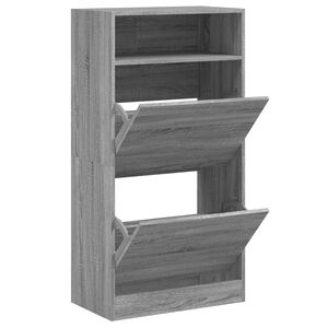 vidaXL Schuhschrank Grau Sonoma 60x34x116 cm Holzwerkstoff