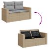 vidaXL Garten-Sofa-Set mit Kissen 12 pcs Beige und Hellgrau