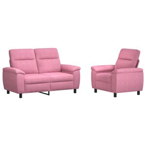 vidaXL Sofa-Set 2 pcs Rosa Stoff