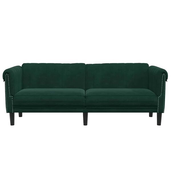 vidaXL Sofa 3-Sitzer Dunkelgrün Samt