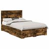 vidaXL Bettrahmen Ger&auml;ucherte Eiche 135 x 190 cm Holzwerkstoff