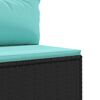 vidaXL 10-tlg. Garten-Sofagarnitur mit Kissen Schwarz Poly Rattan