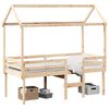 vidaXL Hochbett mit Dach 75x190 cm Massivholz Kiefer