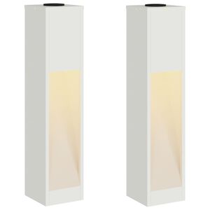 vidaXL Solar LED Wegeleuchte 2 stk. Warmes Wei&szlig; 18 x 18 x 80 cm