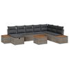 vidaXL Gartensofa-set 9 stk. Grau Poly-Rattan