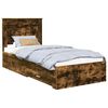 vidaXL Bettrahmen Rauchige Eiche und Silber 75 x 190 cm Holzwerkstoff