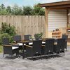 vidaXL Garten Essgruppe mit Kissen 9 pcs Schwarz Poly-Rattan