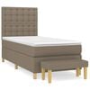 vidaXL Boxspringbett mit Matratze Taupe 90x190 cm Stoff