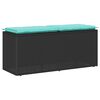 vidaXL Gartenbank mit Kissen Schwarz 110x40x44 cm Poly Rattan