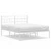 vidaXL Bettgestell mit Kopfteil Metall Wei&szlig; 140x200 cm