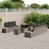 vidaXL Gartensofa-set mit Kissen mit Speicher 10 pcs Grau Poly Rattan