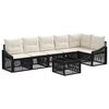 vidaXL Gartensofa-set 7 stk. Schwarz Poly-Rattan