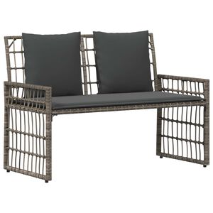 vidaXL Bank Outdoor 2 -Seater 116 x 55 x 82 cm Stahl und Poly Rattan
