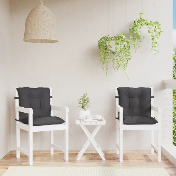 vidaXL Niedriglehner-Auflagen 2 Stk Melange Anthrazit 100x50x7cm Stoff