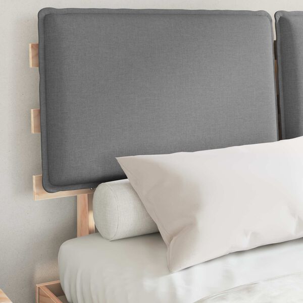 vidaXL Bettgestell mit gepolstertem Kopfteil Hellgrau 140 x 190 cm