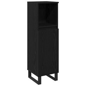 vidaXL Badezimmerschrank Schwarz Eichen-Optik 30 x 30 x 100 cm