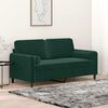vidaXL 2-Sitzer-Sofa mit Zierkissen Dunkelgr&uuml;n 140 cm Samt