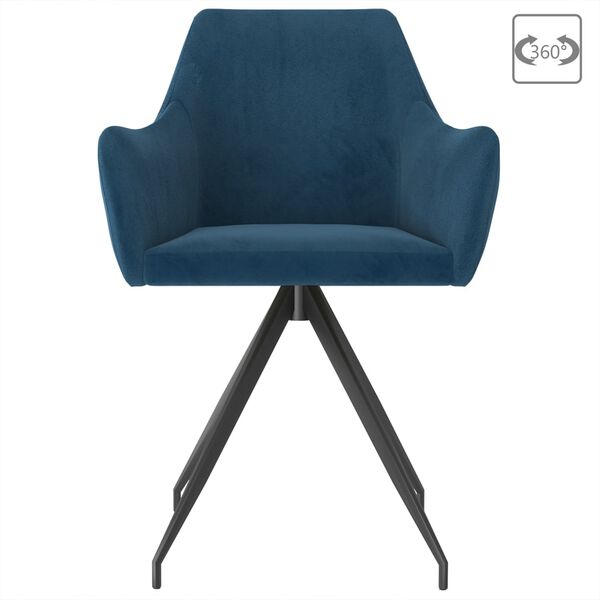 vidaXL Esszimmerst&uuml;hle 2 Stk. Blau Samt