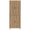 vidaXL Highboard 2 pcs Artisan-Eiche Engineered Wood und Glas
