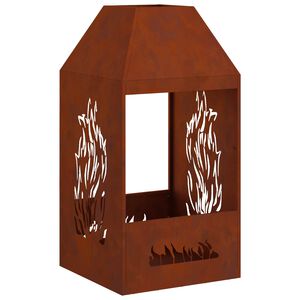 vidaXL Feuerstelle Braun 50 x 50 x 100 cm Wetterstahl