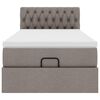 vidaXL Ottoman-Bett mit Matratze Taupe 90x190 cm Stoff