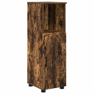 vidaXL Badezimmerschrank mit T&uuml;r Ger&auml;ucherte Eiche 30 x 35 x 95 cm