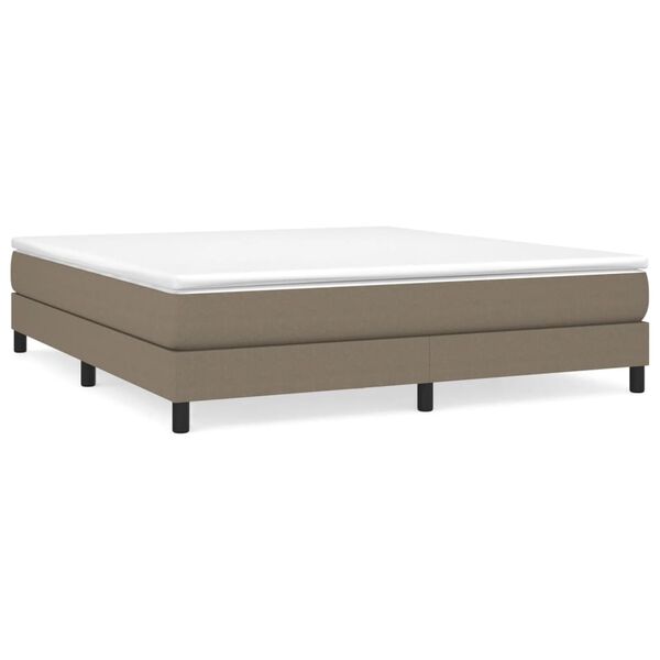 vidaXL Boxspringbett mit Matratze Taupe 180x200 cm Stoff