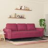 vidaXL 3-Sitzer-Sofa Weinrot 180 cm Samt
