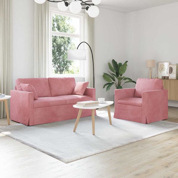 vidaXL Sofa 2 pcs Rosa Gesamtabmessungen: 158 x 78 x 80 cm (B x T x H)