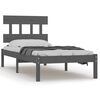 vidaXL Massivholzbett Grau 90x200 cm