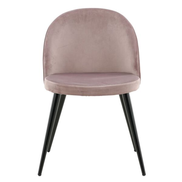 Venture Home Esszimmerst&uuml;hle 2 Stk. Velvet Samt Schwarz und Altrosa