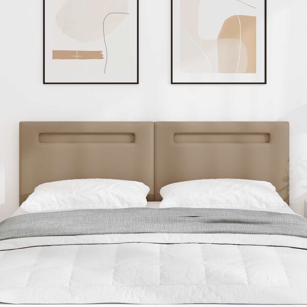 vidaXL LED Kopfteil Cappuccino 144 cm Kunstleder